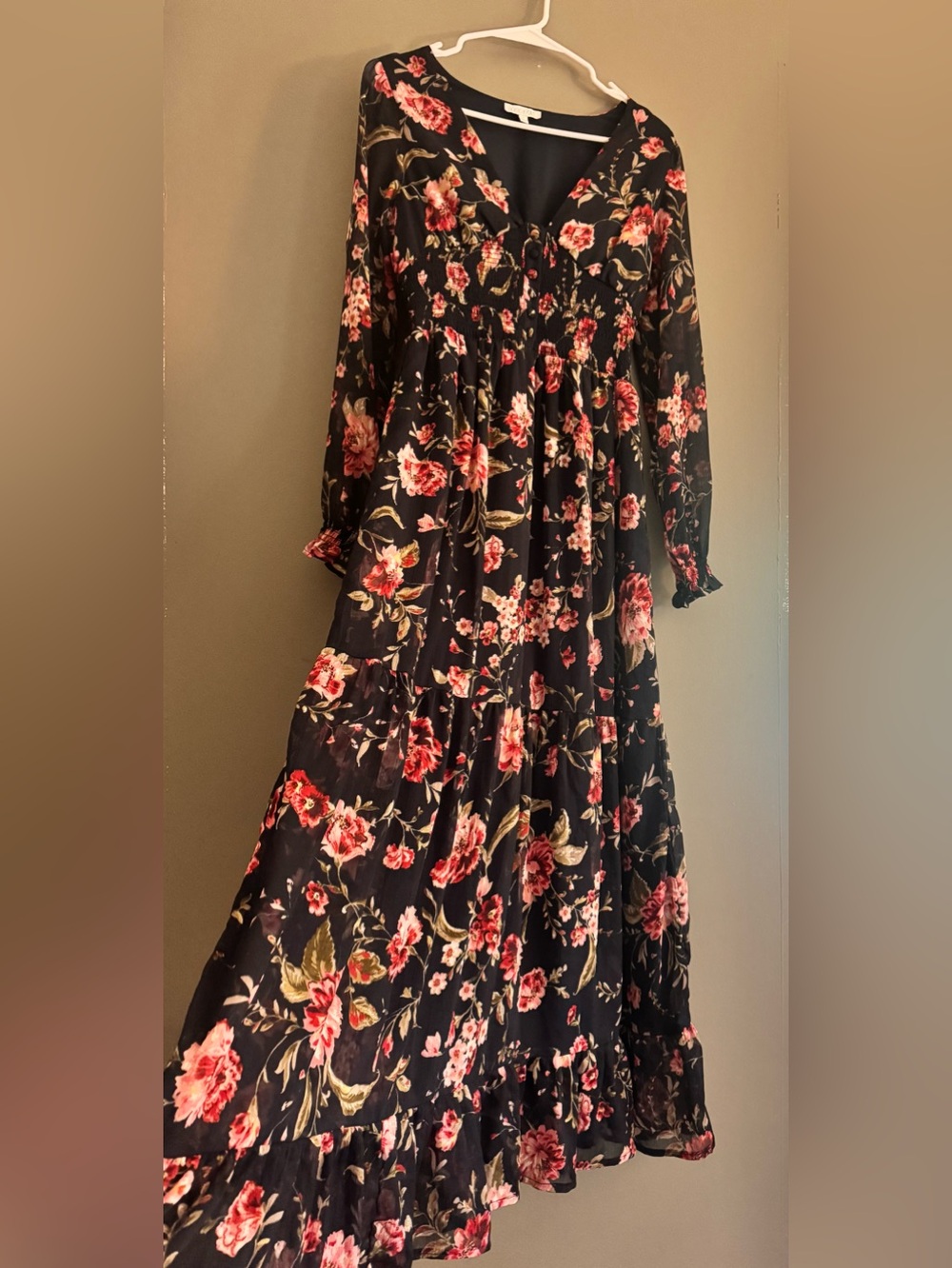 Patrons of Peace Maxi Dress with Pink Floral Print - Picture 3 of 5